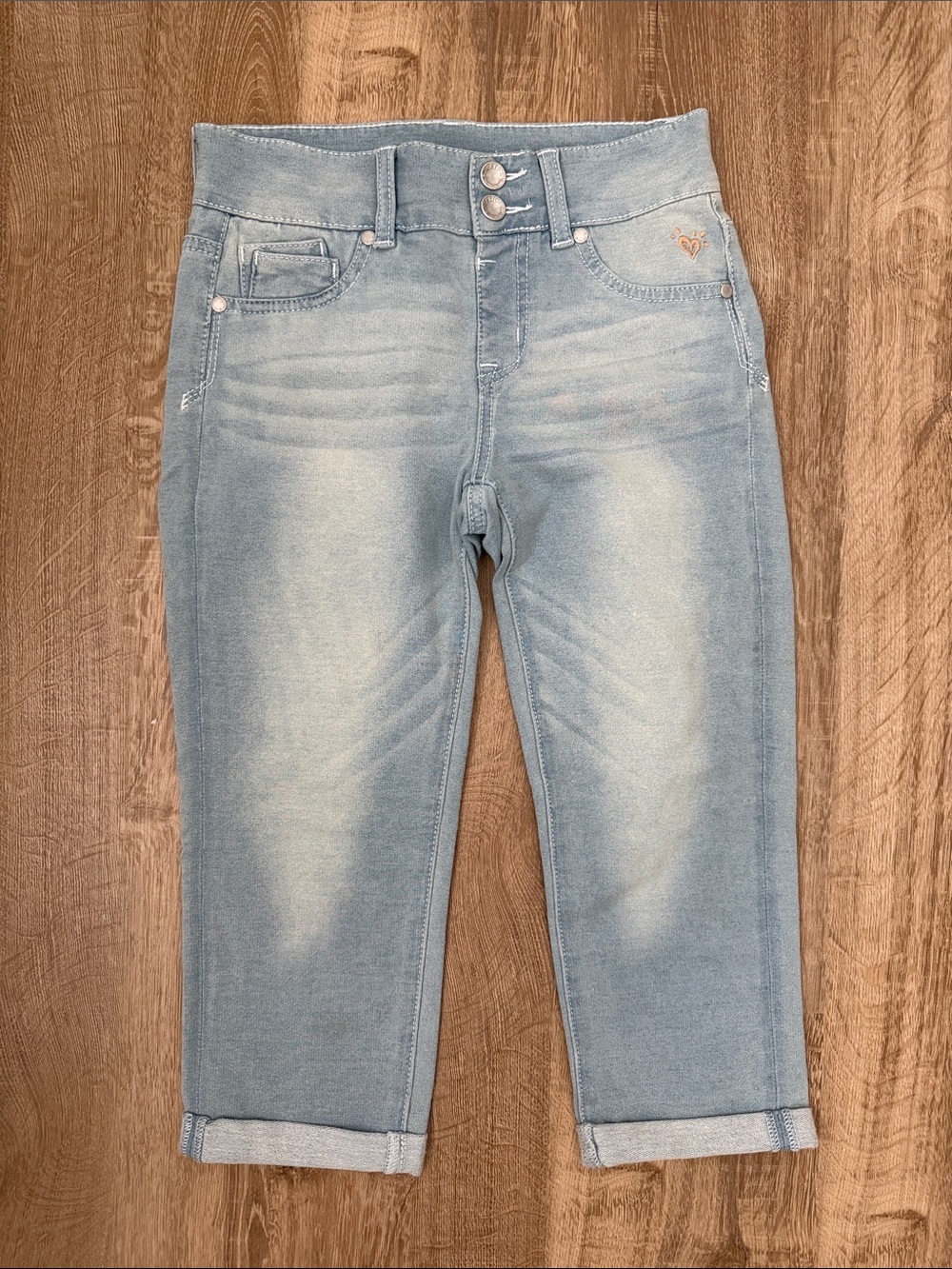 Justice Girls Light Wash Girl’s Capri Jeans
